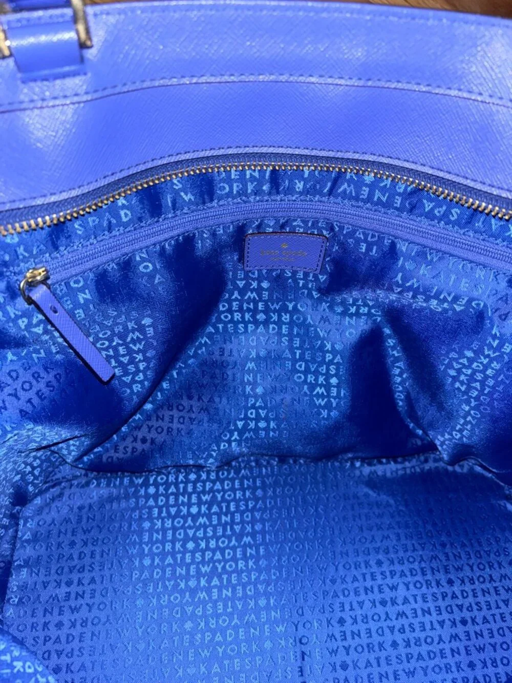 Kate Spade Beware of Sharks Jules Tote Bag Port Hole Nautical Blue Stripe BEACH